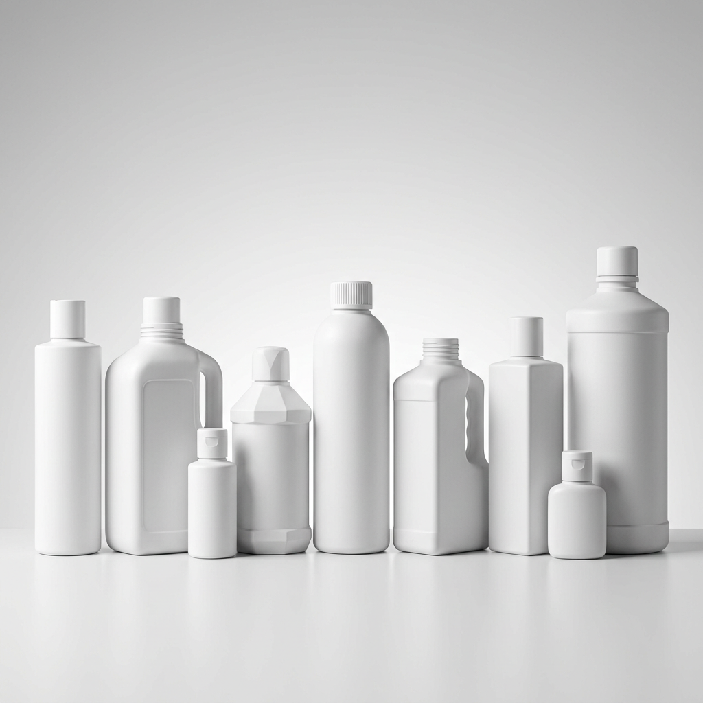Custom-shaped HDPE bottle